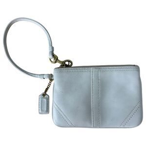 Coach White Smooth Leather Clutch Purse